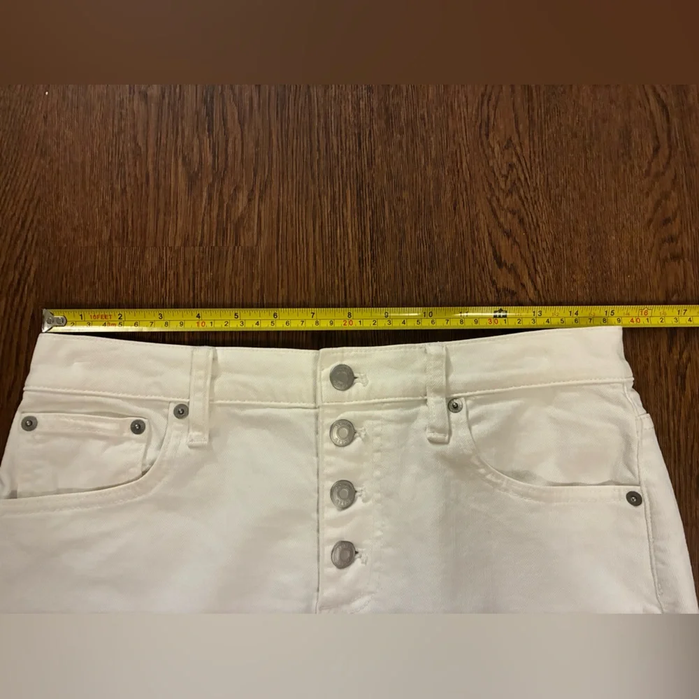 J. Crew White Button-Front Denim Skirt - Size 28